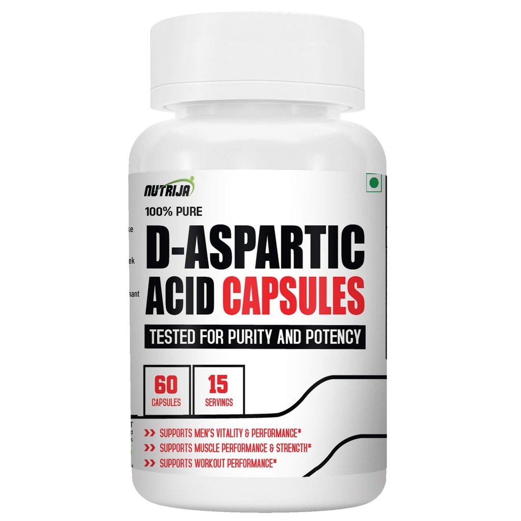 NutriJa D-Aspartic Acid (DAA) Supplement - 60 Capsules