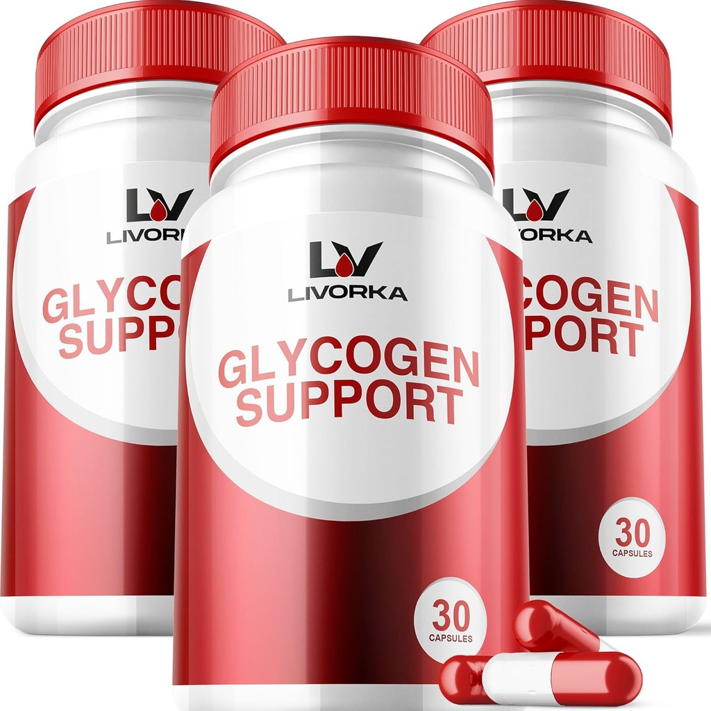 3 Pack - Glycogen Support, Glycogen Control Advanced Formula, Glycogen Capsules, Glycogen Fix con ingredienti potenti, 30 capsule per bottiglia per 90 giorni