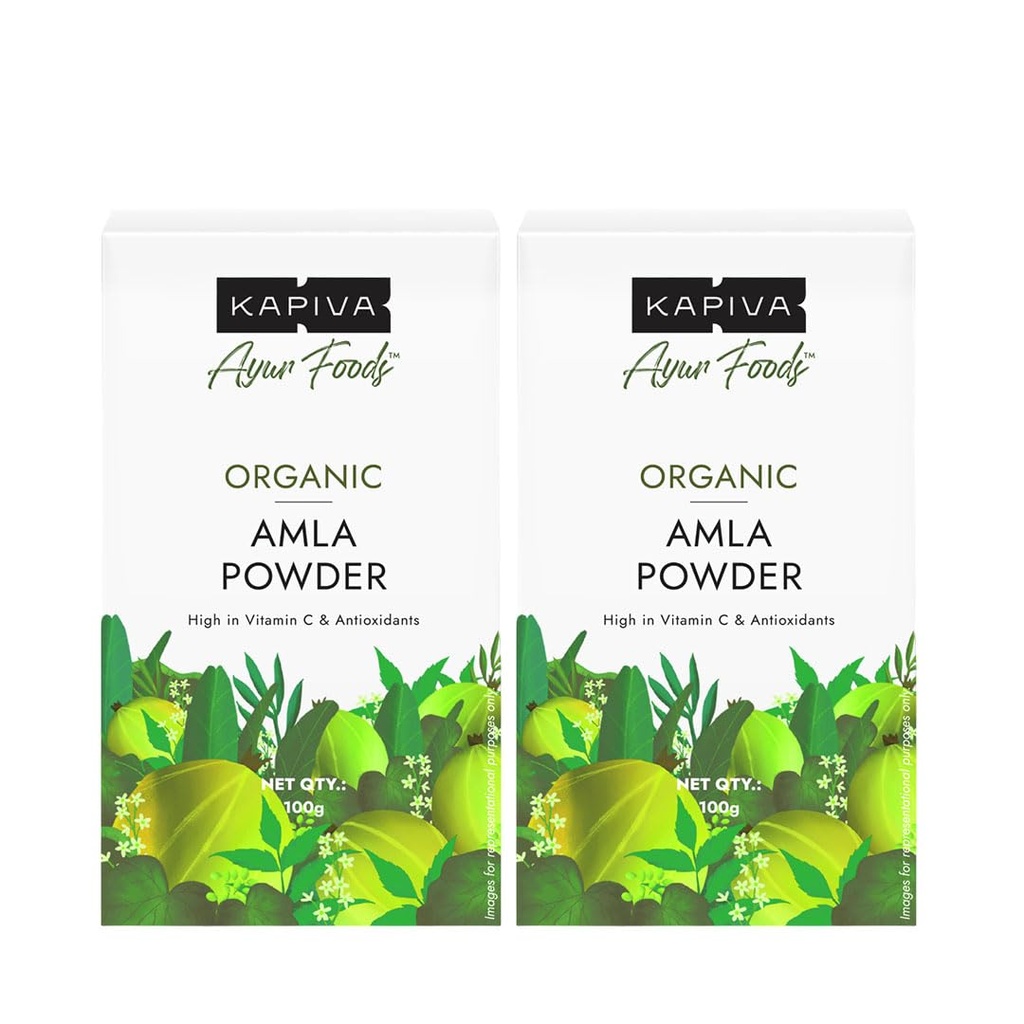 Kapiva Organic Amla Powder 100g | Supports Healthy Hair | Promotes Gut Health | From 100% Natural Amlas (Pack of 2)