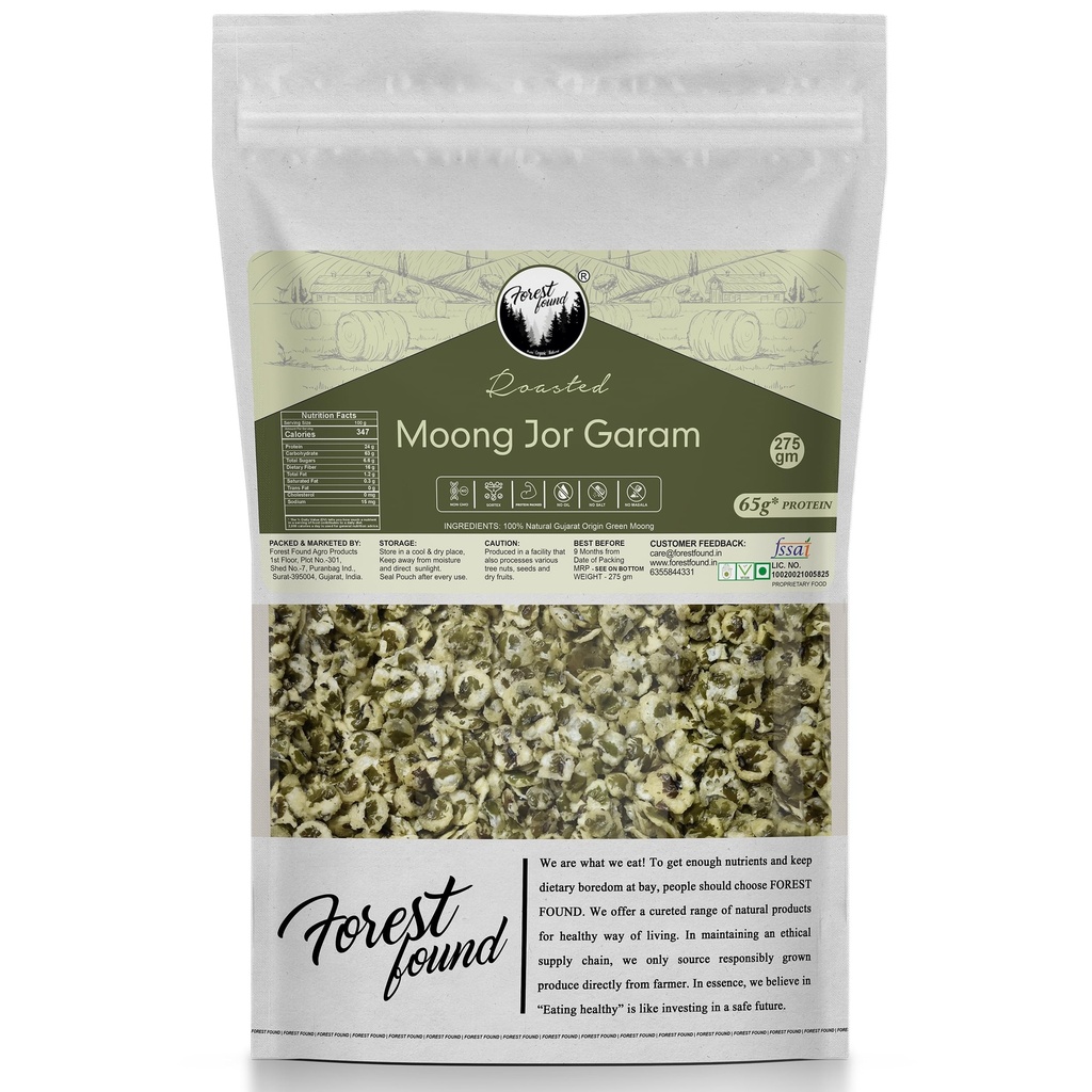 Forest Found Roasted Moong Jor Garam | Vacuum Roasted Green Mung Snack