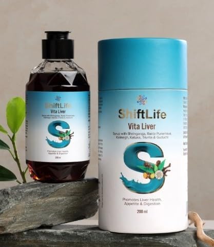ShiftLife Vita Liver Syrup with Bhingaraja, Rakta Punarnava & Guduchi, Promotes Liver Health, 200ml