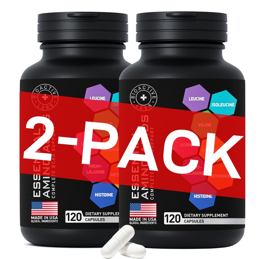 Essential Amino Acids Complex for Men & Women - Advanced Workout Power & Recovery Formula - Vegan BCAA Amino Acid Supplement mit allen 9 Branch Chain Essential Aminos - 240 Keto Friendly EAA BCAA Pillen