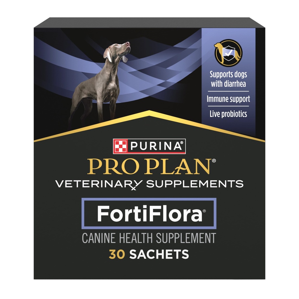 Purina Pro Plan Suppléments vétérinaires FortiFlora Supplément probiotique pour chien, Supplément nutritionnel canin - 30 ct.