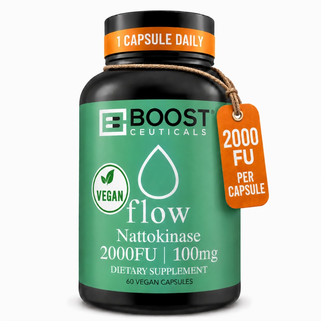 BoostCeuticals Nattokinase 2000 FU 100mg.60 Capsules de végétalien. Pas de stéarates, sans OGM.