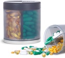 Extra grand organisateur de supplément avec 4 compartiments Facile ouvert distributeur de pilules Mensuel Médecine Vitamines Organisateurs de stockage bouteilles de pilules,Gray