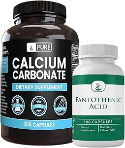Pure Original Zutaten Calciumcarbonat und Pantothensäure Bundle, verschiedene Mengen, Rein, Lab Verified