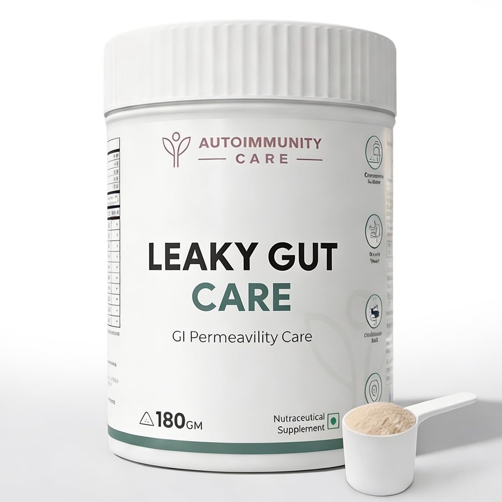 Autoimmunity Care Leaky Gut Care – L Glutamine Powder with Zinc Carnosine, Aloe Vera & More | Gut Repair Supplement for Men & Women | Gut Health Supplements, Infection & Anti-Inflammatory Support | 180 g (30 Servings)