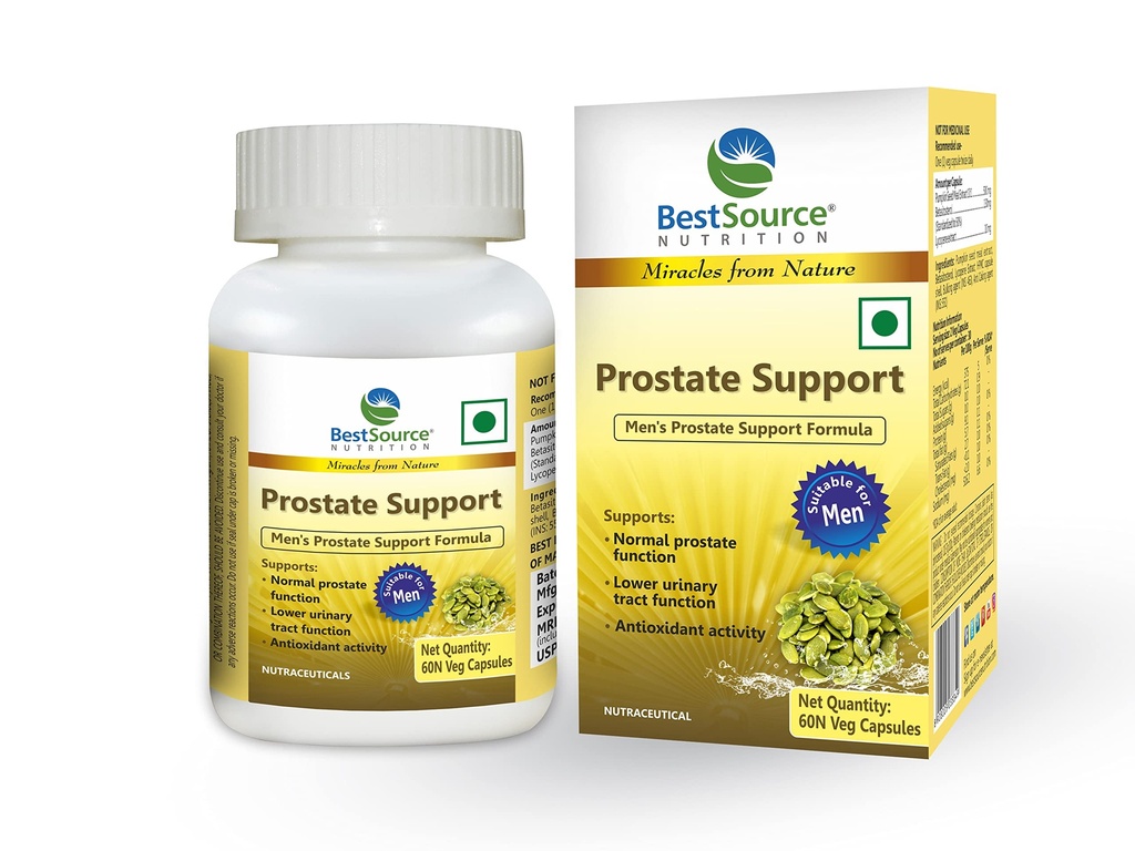 BestSource Prostate Support Formula (Pumpkin Seed, BetaSitosterol, Lycopene) for Men, 60 Veg capsules