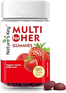 Gommies multivitamines aromatisées aux fraises de la nature, 90 comtes, soutien immunitaire, 18 vitamines essentielles, niacine, acide pantothénique, biotine, calcium et acide folique