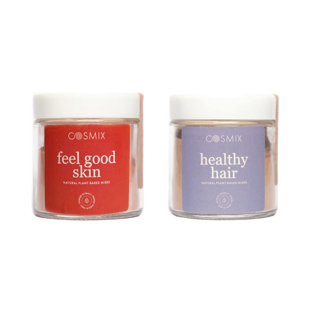 Cosmix Inner Beauty Combo (2x60g) | For Healthy Skin & Hair | Drinkable Skincare & Hair Care | Plant-based Superfood Blends | No Preservatives/Added Sugar | 60g each - 40 serving | Plant Based