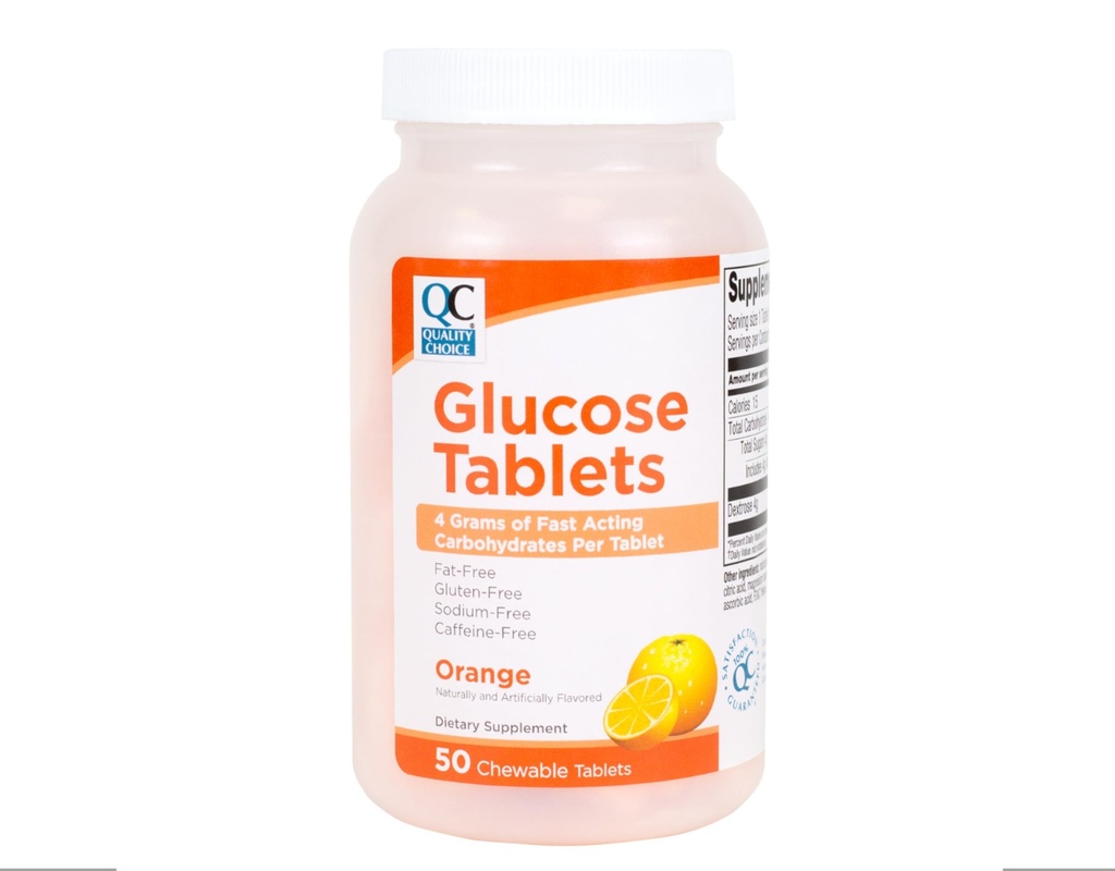 Choix de qualité Glucose à action rapide Comprimés Orange Saveur 50 Comprimés...