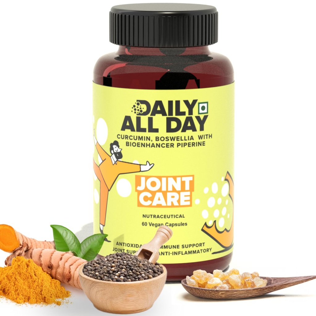 Joint Care 300mg Active Curcuminoids (95% Standardised) with Boswellia Serrata 65% Boswellic Acids & Piperine Turmeric Supplement for Joint Comfort & Mobility 60 Vegan Capsules