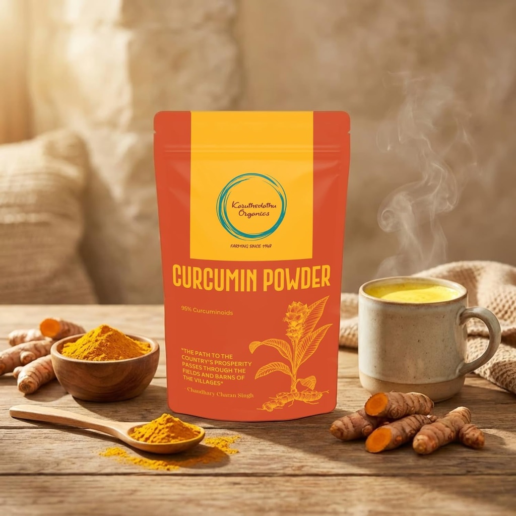 Curcumin Powder | 95% Curcuminoids | Natural Haldi Dhoodh & Golden Milk Ingredient | Vegan & Non‑GMO | Antioxidant & Anti‑Inflammatory Wellness | 50g