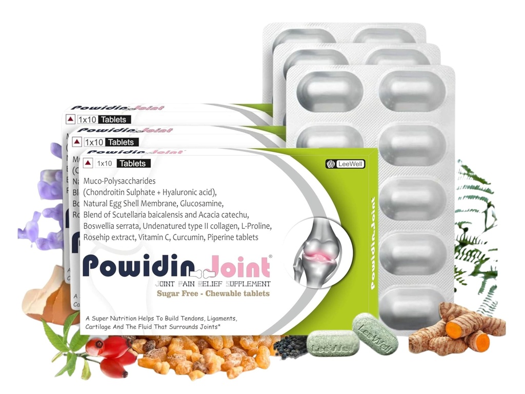 Joint Support Supplements | Collagen, Glucosamine, Chondroitin, Hyaluronic acid, Boswellia Serrata, Piperine, L proline, Natural Egg Shell Membrane, Acacia Catechu, Scutellaria - 30 tablets