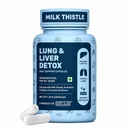 What's Up Wellness Lung & Liver Detox Supplement for Fatty Liver, Capsules with Milk Thistle, 600mg NAC Supplement & Curcumin | Supports Lung Health, 30 Capsules