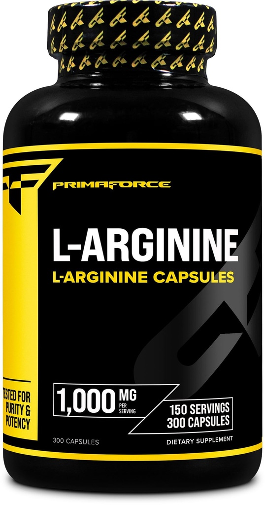 Primaforce L-Arginin (300 Kapseln, 150 Portionen / 1000 mg L-Arginin pro Servierung) | Extra Strength Amino Acid Supplement für Männer und Frauen - Glutenfrei, Non-GMO
