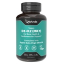 Naturalis Vitamine végétalienne D3+K2 d'algues 5000 UI D3 avec 120mcg MK7. Société végétalienne certifiée, d'origine durable, meilleure que les animaux dérivés.