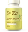 Destra Salute Nutra Ashwagandha Capsule - 60 Conta - 1300mg Per Serving - Ashwagandha per Uomini e Donne con Pepe Nero per Assorbimento Massimo - Integratori Made in The USA