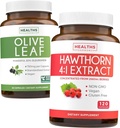 Extrait de feuilles d'olive et extrait de baies d'épine - Herbes saines - Extrait de feuilles d'olive avec 20 % de baies d'oleuropéine et d'épine 4:1 Extrait - Concentré à partir de baies fraîches de 2660mg (120 capsules)