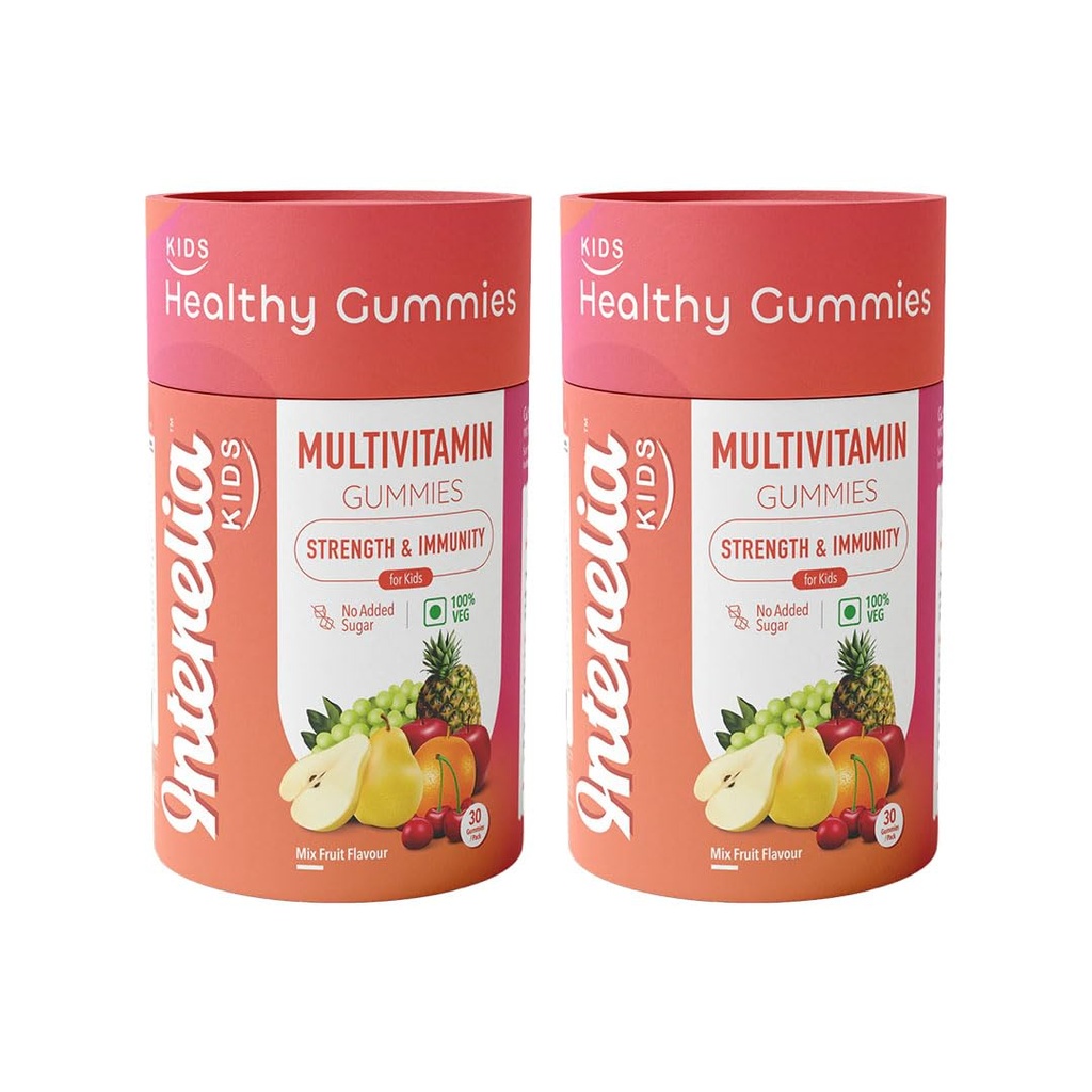 Kids Multivitamin Gummies – Essential Nutrition | No Added Sugar | With DHA, Zinc, Iron, Vitamin A to E | Mix Fruit Flavour | 30N X Pack of 2 (2)