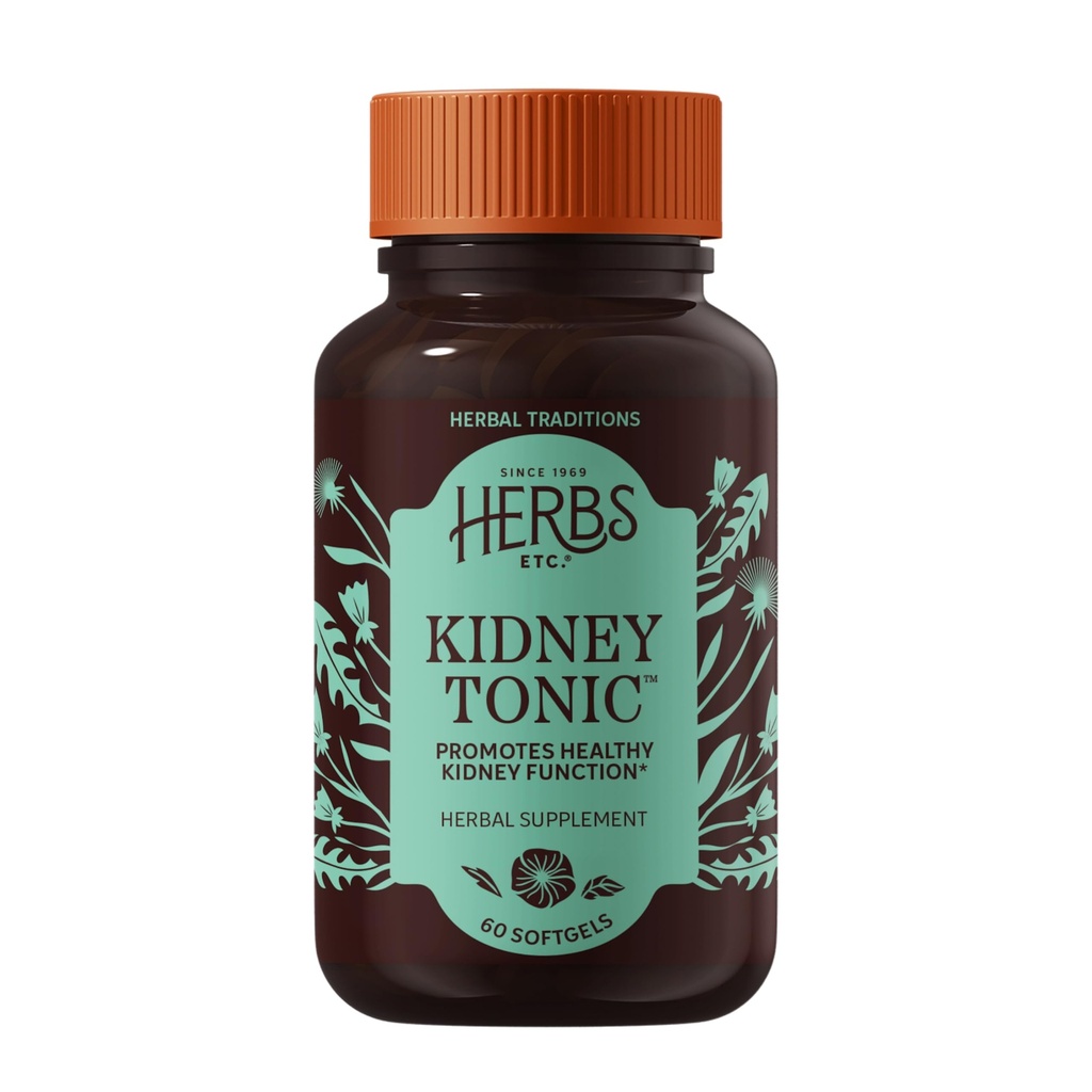 Herbes, Etc. Rein Tonic Softgels - Supplément Fonction - Naturel avec Dandelion, Saw Palmetto et Persil - 60 Softgels (60 portions)