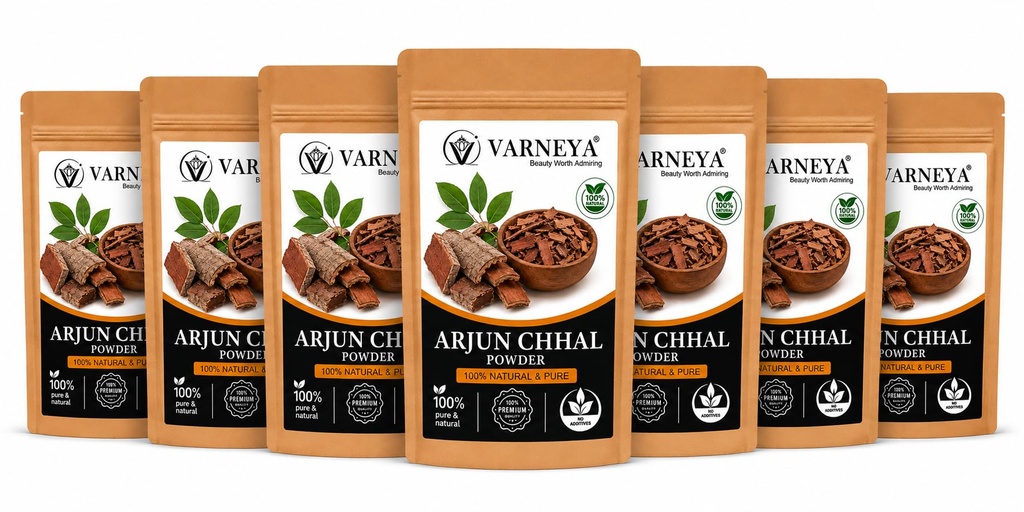 Naturals Organic Arjun Chhal Powder (Terminalia Arjuna) 100g | Premium Dried Arjuna Bark | 100% Pure Natural Ayurvedic Herb | Chemical-Free | Ideal for Herbal Tea, Kadha & Traditional Herbal Preparations (Pack OF 7)