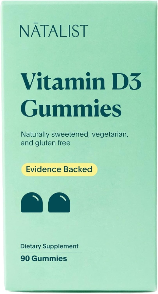 NATALIST Vitamina D3 1000 IU (25mcg) Gummies High Potency Immune Health Support Supplemento Daily Healthy Bone, Teeth & Muscle Formula for Women & Men - Vegetariano, senza glutine - 90 Gummies