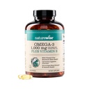 NatureWise Extra-Strength Omega 3 Fischöl-Ergänzung - 1000mg pro Servierung - 600 EPA & 400 DHA und Vitamin E - Unterstützung für Herz- und Hirngesundheit - Zitronengeschmack, GMO-frei - 180 Softgels[3-Monat-Versorgung]