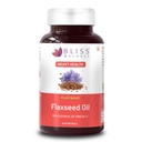 Bliss Welness Organic Flaxseed Oil 2000mg | Extra Virgin Cold Pressed Omega 3 6 9 Oil | Hair Skin Heart Brain Eye Skin Joint Immune Health Supplement - 60 Softgel Capsules, 70 grams