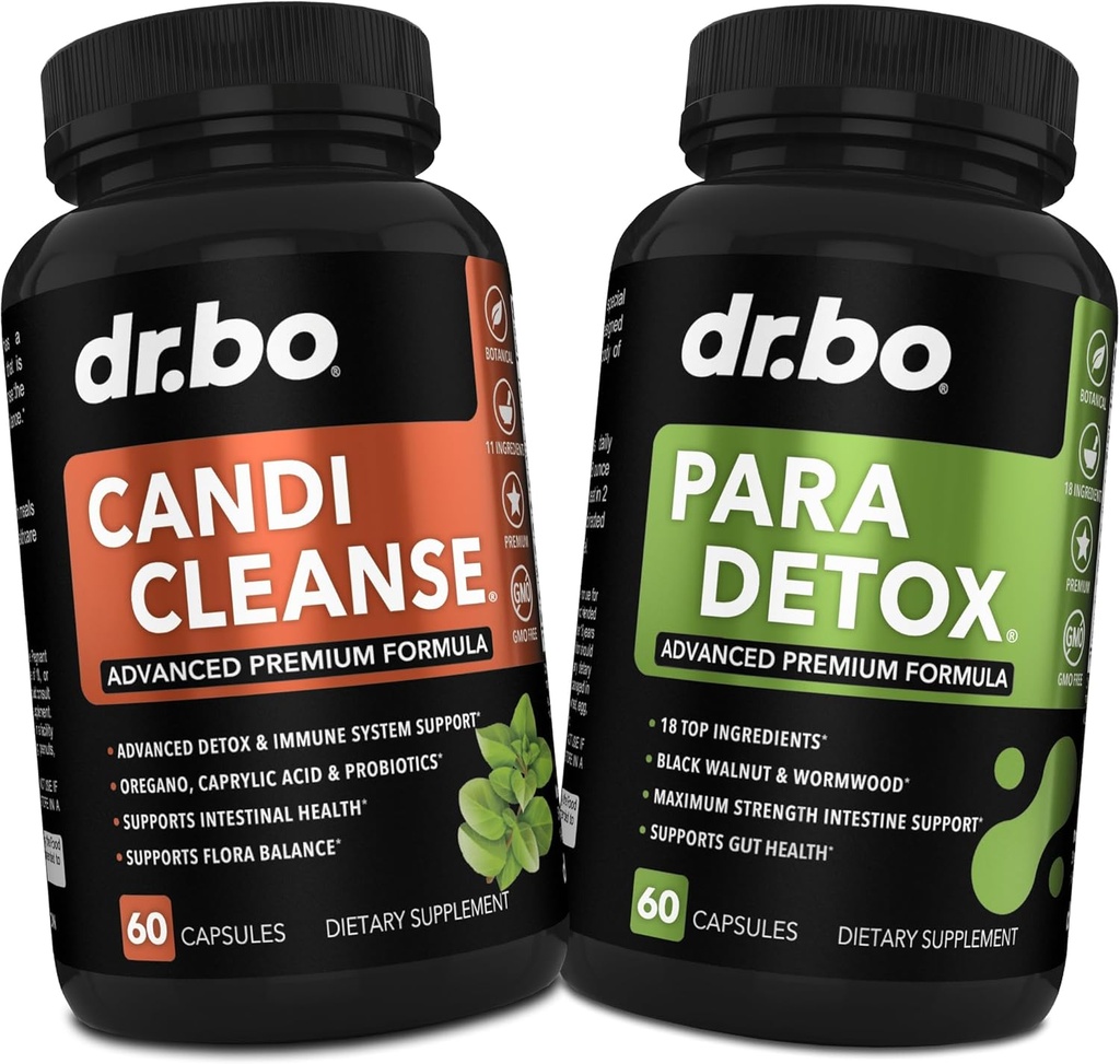 Pillole di sostegno di Detox & Intestine Detox - Pulitore Probiotico ad alta resistenza con il supporto di Gut Flora Intestinale - Natural Oral Herbal Oregano, Acido Caprylic, Wormwood & Black Walnut