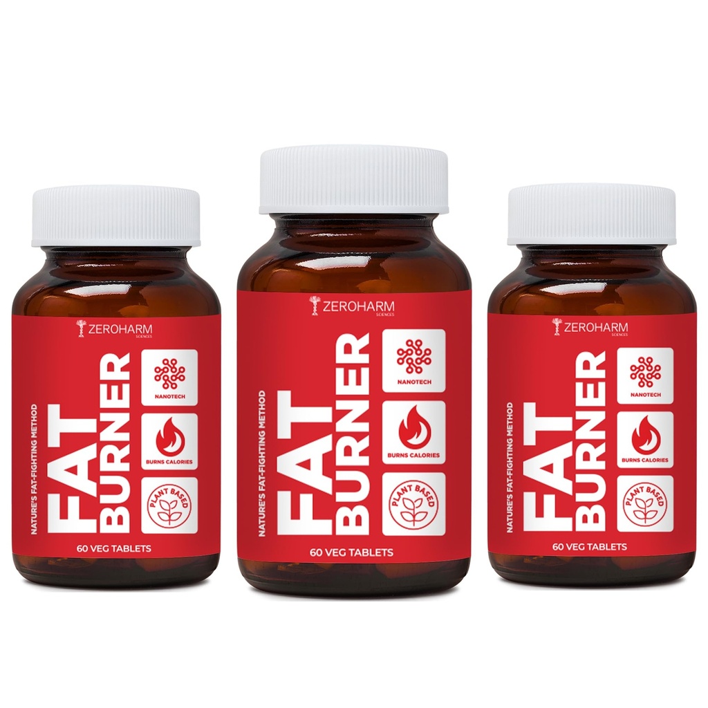 ZEROHARM Fat Burner Tablets | Garcinia Cambogia, Green Coffee, Green Tea, Apple Cider Vinegar | Boosts Metabolism & Controls Cravings | Weight Management Supplements for Men & Women | 180 Veg Tablets