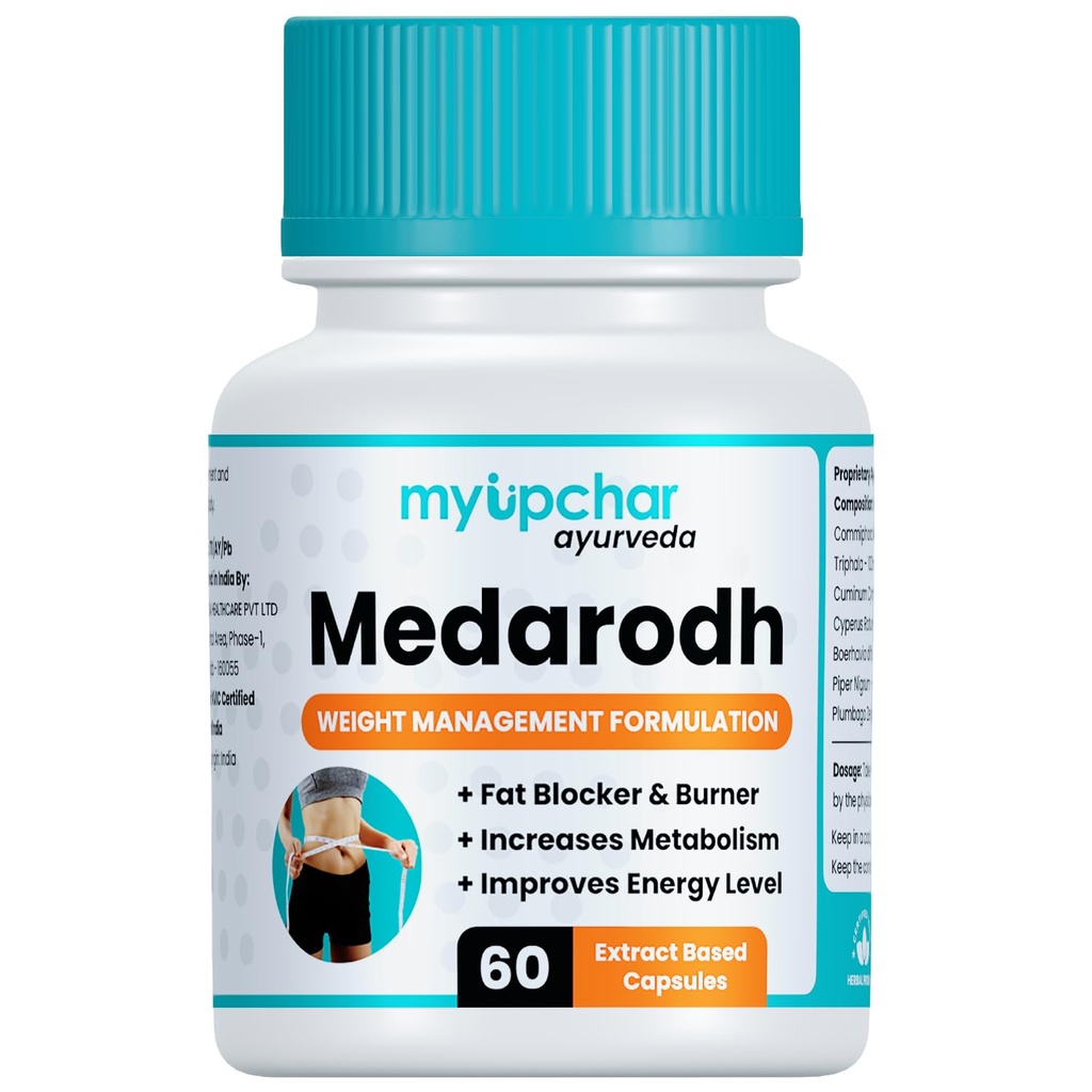 Medarodh Ayurvedic Fat Burner Capsules | With Guggulu, Triphala & Chitrak | Supports Metabolism, Fat Loss & Digestion | For Men & Women | 60 Veg Capsules