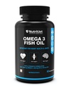 NutritJet Omega 3 Fish Oil 1000mg High Strength with 550 mg EPA and 350 mg DHA for Healthy Heart, Joint Care, Better Skin & Bones Health - 60 Softgels