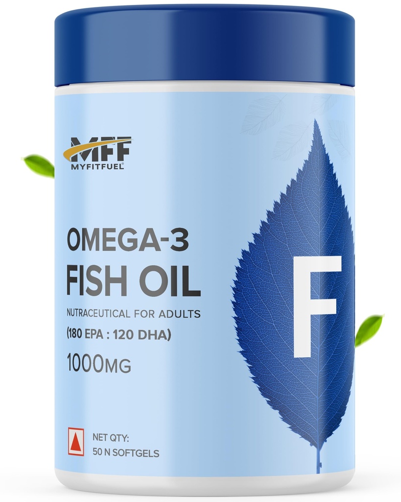 MyFitFuel Omega 3 Fish Oil, 1000mg (180 EPA 120 DHA), 50 softgels