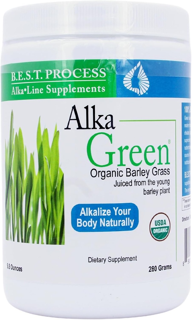 Alka• Polvere verde migliore alcalina di processo — Nutriente Dense organico di erba dell'orzo supplemento — Fonte naturale di enzimi e aminoacidi
