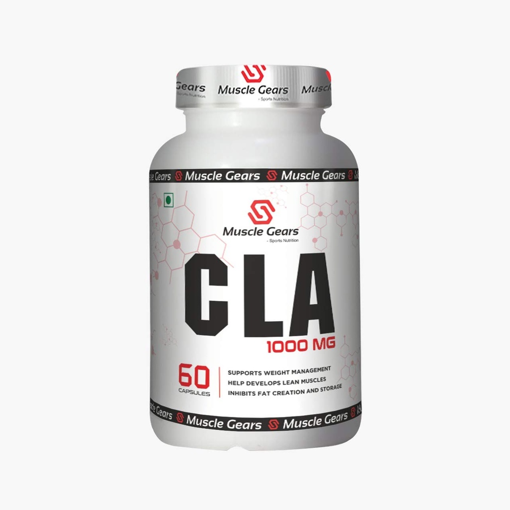 Muscle Gears CLA 1000mg Capsules | Conjugated Linoleic Acid | Fat Burner & Weight Management | Lean Muscle Support & Metabolism | Body Composition | For Men & Women | 60 Capsules