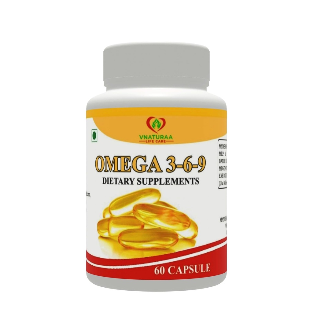 Omega 369 Softgel Capsule | Vegetarian Capsules for a Healthy Heart & Brain & Bone | 1000mg
