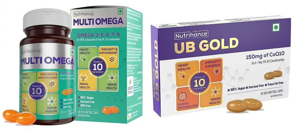 Multiomega 100% Vegan Omega Softgel (30 Capsules) | Multiomega 100% Vegan Omega Softgel (10 Capsules) | 40 Softgels, 2 count