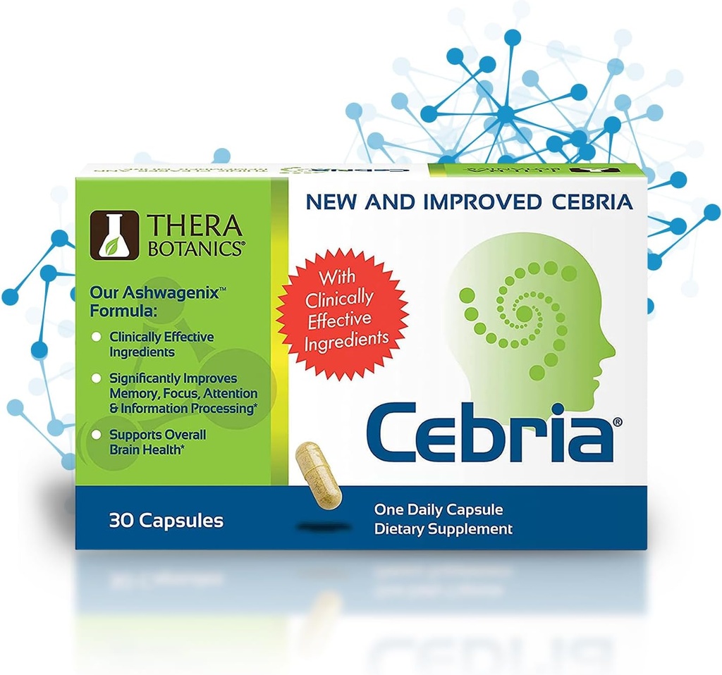 Cebria Brain Supplement für Männer, Frauen & Senioren – Nootropic sichere und effektive Memory-Ergänzung für Retention, Recall & Age-Related Memory Loss (30 Count)