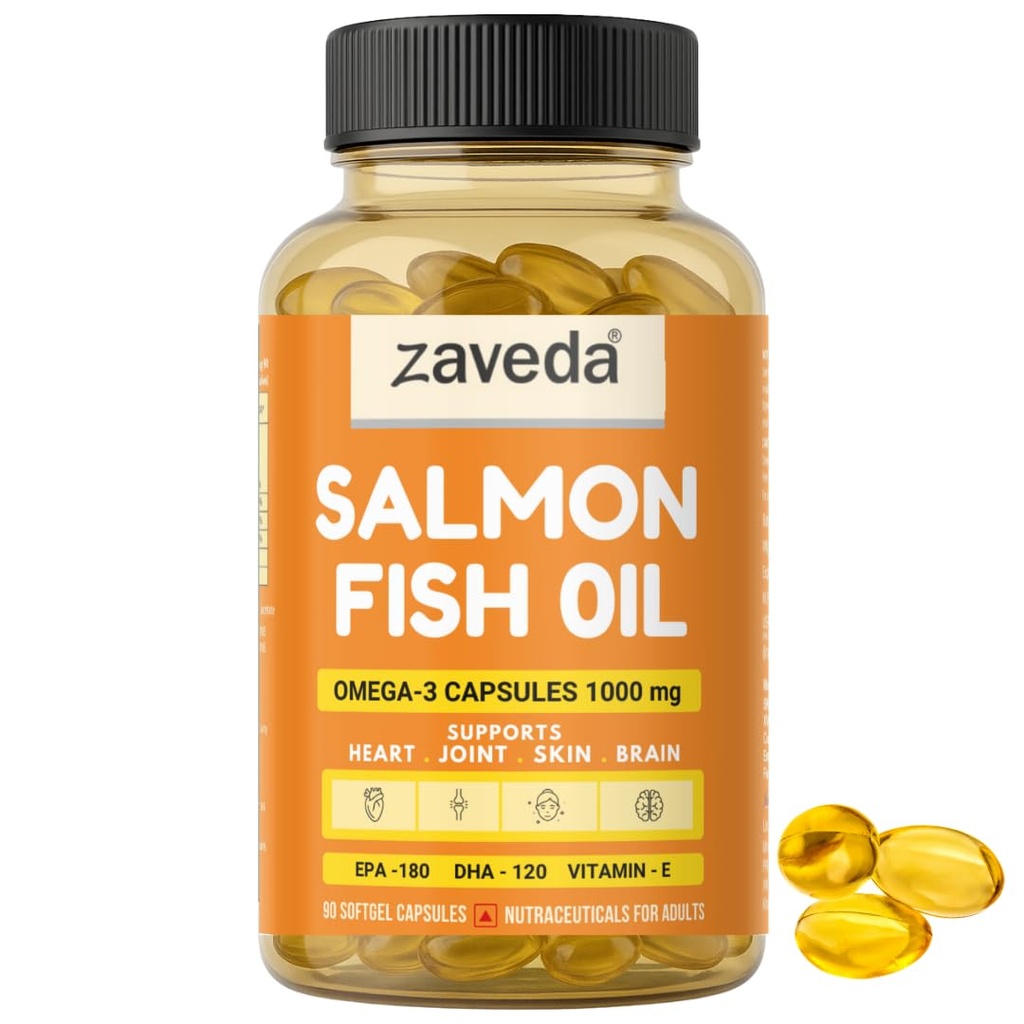 Salmon Omega 3 Fish Oil Capsules 1000 mg 90 Caps