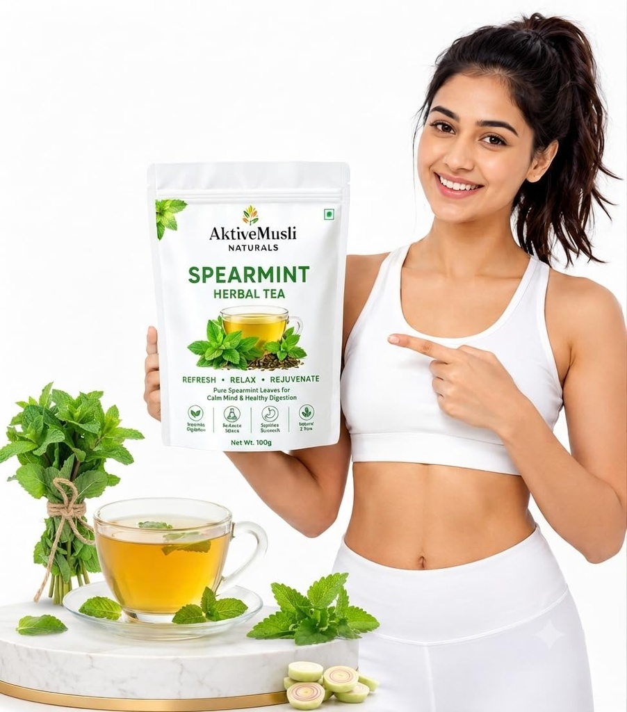 Premium Spearmint Leaves for Tea Freshly Packed leaves for PCOS, PCOD Tea