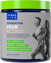 POWERLIFE Foundation Four Greens Drink with Pre & Pro Biotics, Essential Magnesium, 2 Servings of Vegetables, Strawberry Flavor 30 Servings