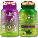 Knochen & Hormon Support Bundle – DIM 200mg mit BioPerine® & Cruciferous Vegetables + Pflanzenbasiertes Calcium 500mg, Magnesium, Zink, D3, K2 & Turmeric – Vegan, Non-GMO, Clean Daily Wellness Support