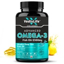 Deep Sea Omega 3 Fish Oil - Omega 3 Supplement Triple Strength 2500 Mg, 60 Softgel for Men and Women, Fish Oil softgels With No Fishy Burps (60 Softgel Capsules)
