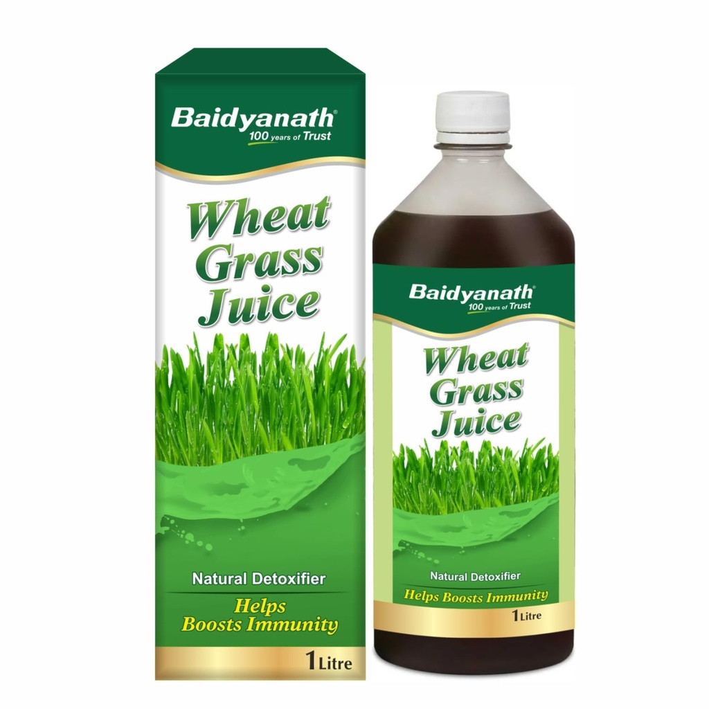 Baidyanath Ayurved Wheatgrass Juice 1 Litre | Pure Green Superfood Wellness Drink | Supports Detox, Immunity & Gut Health | Rich in Vitamins, Minerals & Chlorophyll | No Added Sugar | For Men & Women