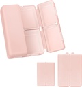 FYY 2 Pcs Daily Pill Organizer, 7 compartiments Portable Pill Case Travel Pill Organizer, [Folding Design] Pill Box for Purse Pocket to Hold Vitamines, Cod Foster Oil,Supplements and Medicating-Pink