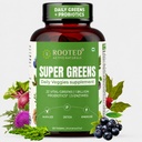 Rooted Active's Super Green Tablets for Men & Women | Comprehensive Daily Supplement with 22+ Vital Greens, 1 Billion Probiotics, 5 Enzymes | Supports Gut Health, Energy, Immunity | 60 Tablets