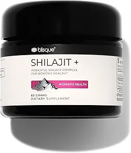 Blisque - Pure Himalayan Organic Shilajit Resin Supplement | für Frauen Gesundheit | mit Bio Shatavari und Eisen | Authentisch und natürlich | 60 Gramm