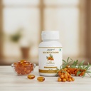 Sea Buckthorn Oil Capsules 500mg | Relieves Dry Eyes, Dry Skin & Gut Inflammation | Omega 7 Palmitoleic Acid | Hippophae Rhamnoides Extract | Antioxidant Dietary Supplement | 30 Softgels