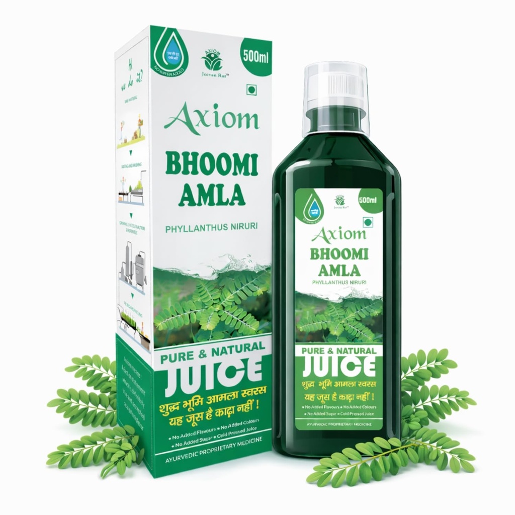 Axiom Ayurveda Bhoomi Amla Juice - 500 ml | Natural liver detoxifier | Strengthens the digestive system | Rich Supplement with Pure Bhumi Amla Herbs